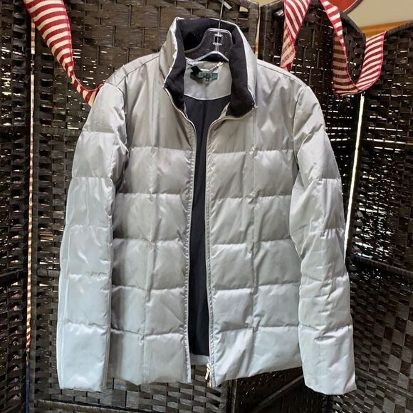 Ralph Lauren Gray Puffer Jacket Size Large - Picture 1 of 9